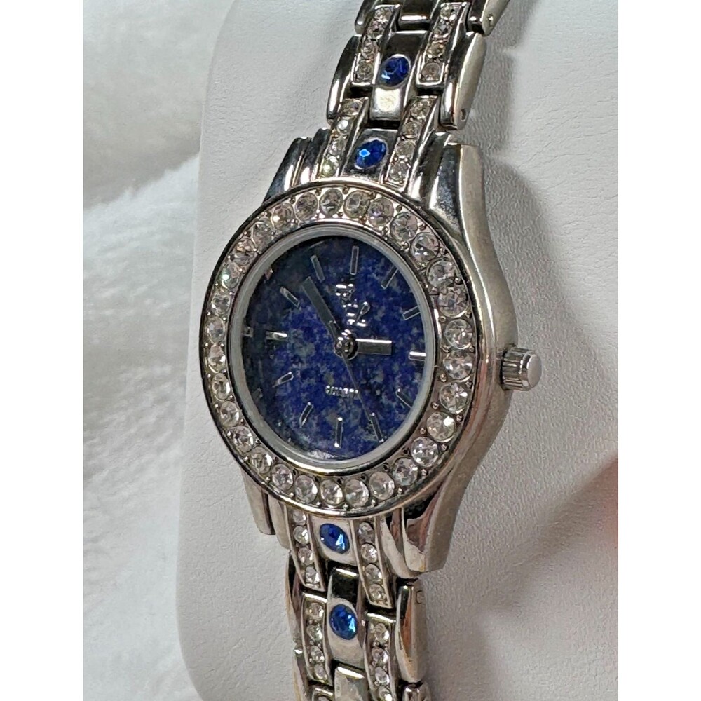 Glam Sapphire Blue Rhinestone Bracelet Watch Lapis Y2K  Style HSN Colleen Lopez